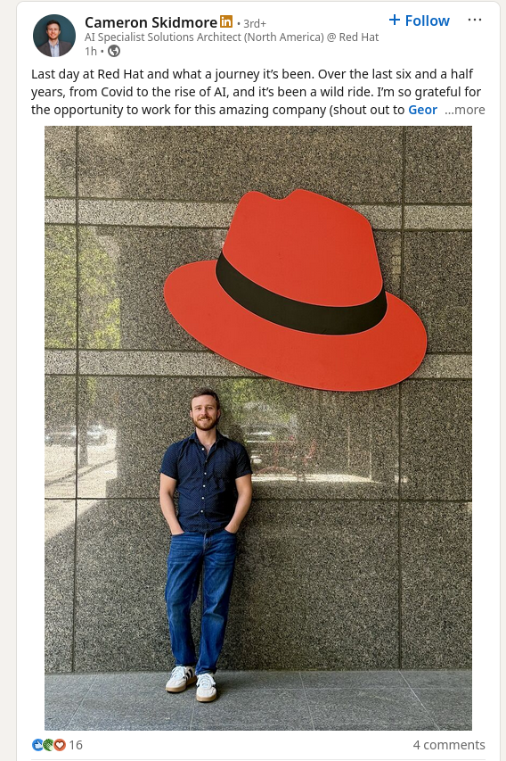 Last day at Red Hat and what a journey it’s been.
