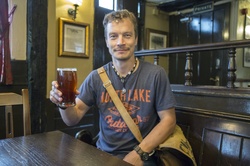Man With English Pint of lager, Beer