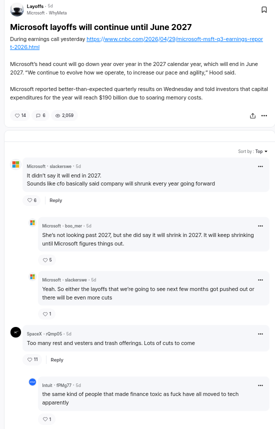 Microsoft layoffs will continue until June 2027