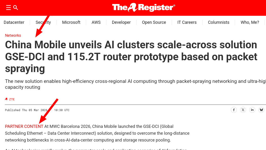 China Mobile unveils AI clusters scale-across solution GSE-DCI and 115.2T router prototype based on packet spraying