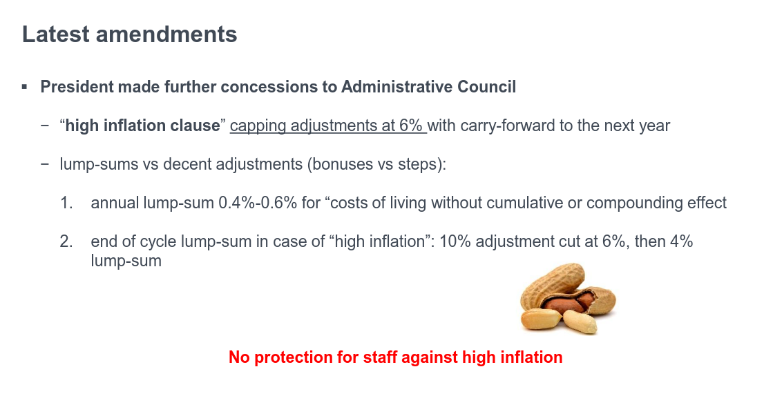 No protection for staff against high inflation