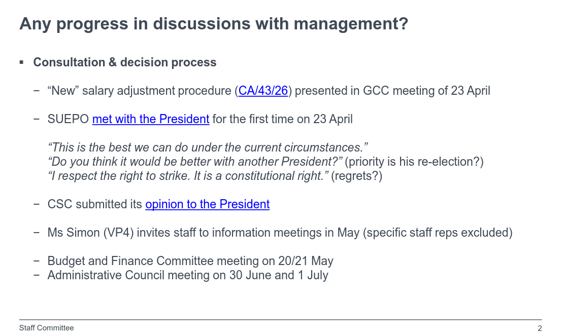 Any progress in discussions with management?