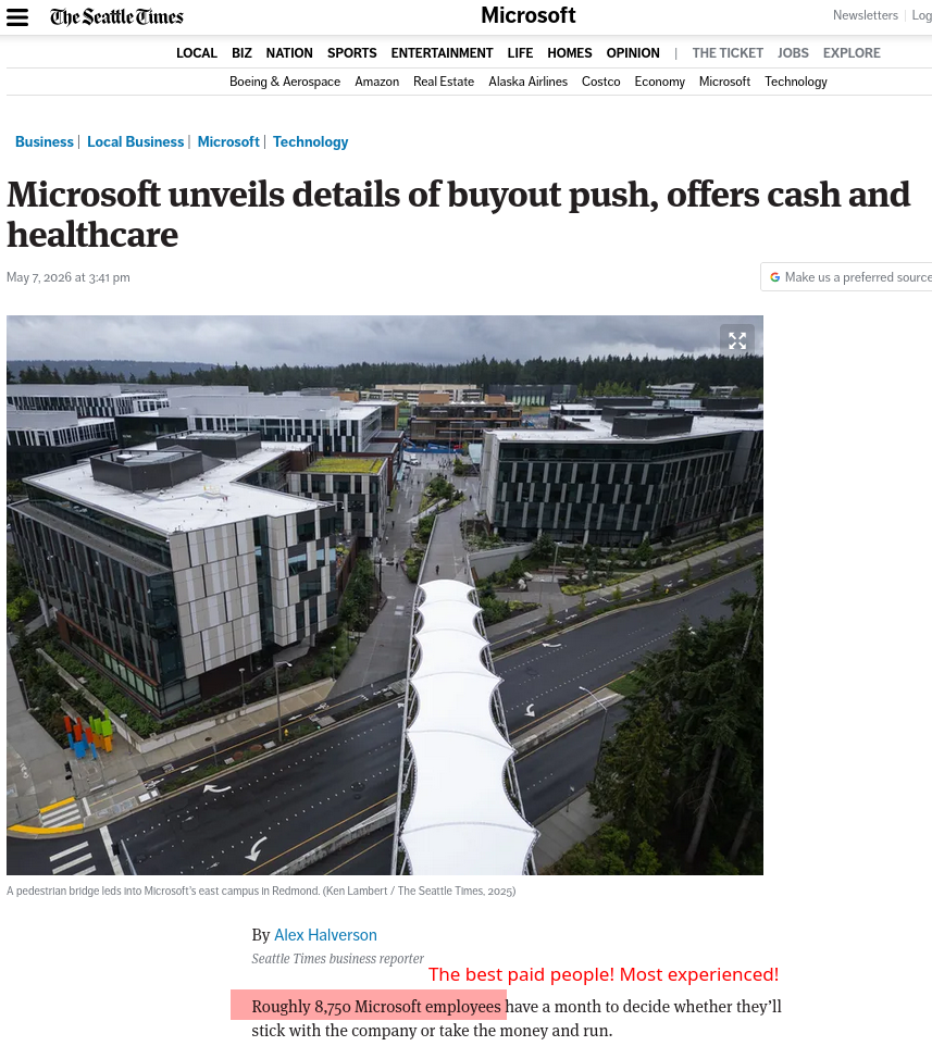  Microsoft unveils details of buyout push, offers cash and healthcare [The best paid people! Most experienced!]
