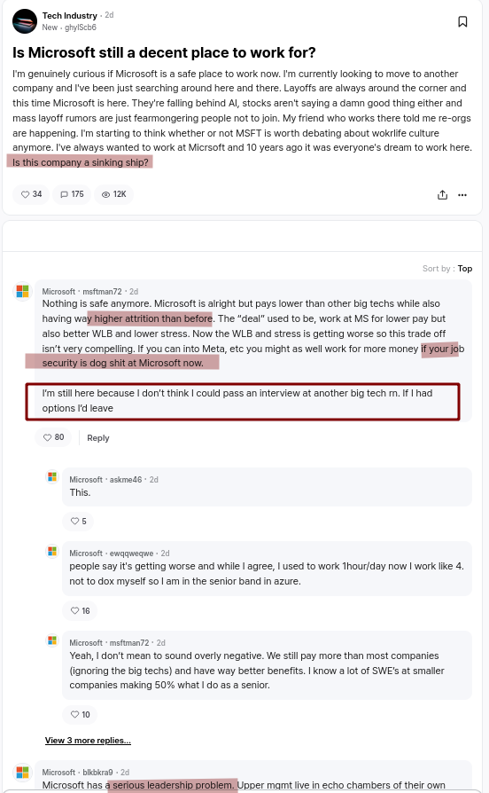 Is Microsoft still a decent place to work for?