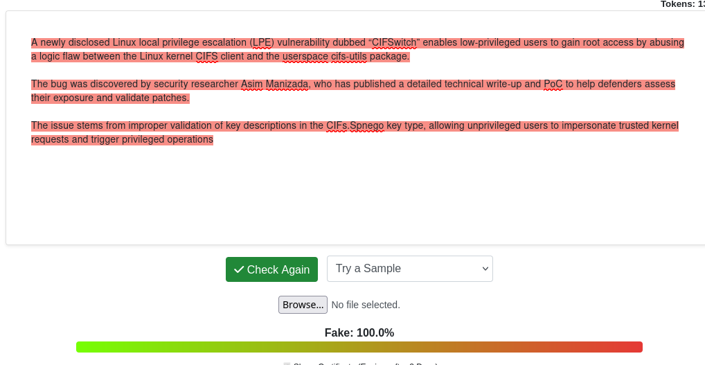 A newly disclosed Linux local privilege escalation (LPE) vulnerability dubbed “CIFSwitch” enables low-privileged users to gain root access by abusing a logic flaw between the Linux kernel CIFS client and the userspace cifs-utils package.