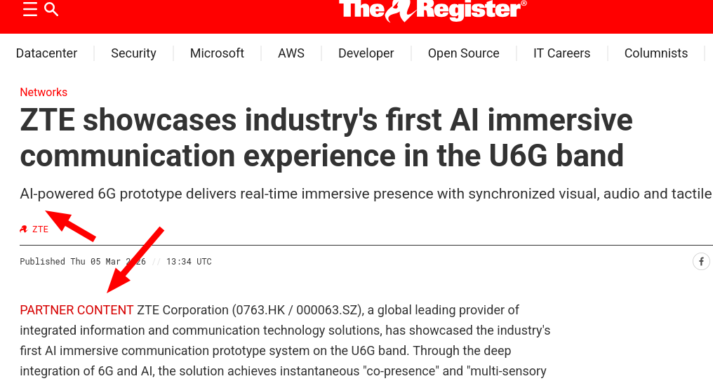 ZTE showcases industry's first AI immersive communication experience in the U6G band
