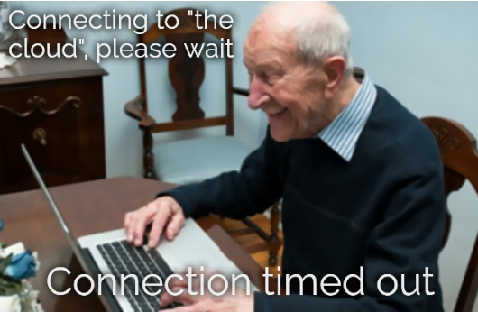 Connecting to 'the cloud', please wait; Connection timed out