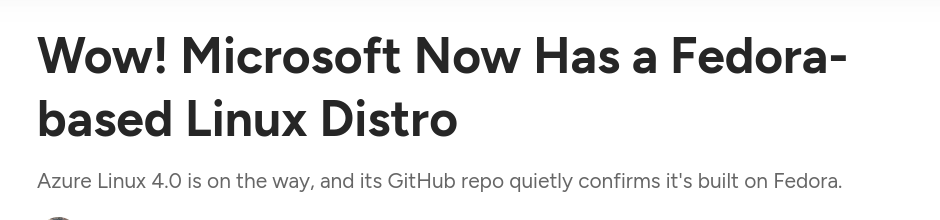 Wow! Microsoft Now Has a Fedora-based Linux Distro