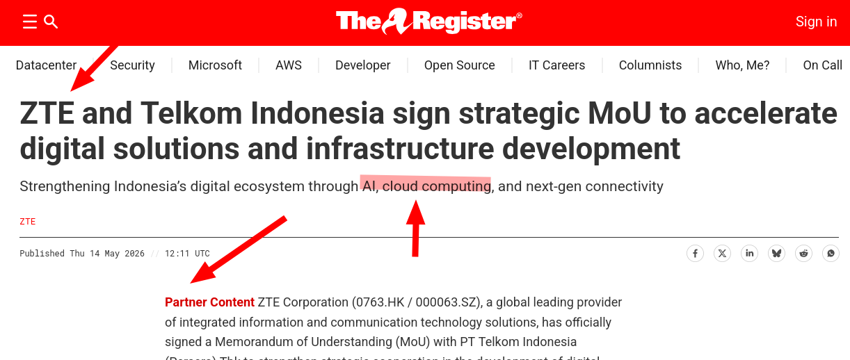 ZTE and Telkom Indonesia sign strategic MoU to accelerate digital solutions and infrastructure development