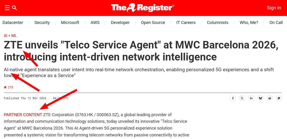 ZTE unveils 'Telco Service Agent' at MWC Barcelona 2026, introducing intent-driven network intelligence
