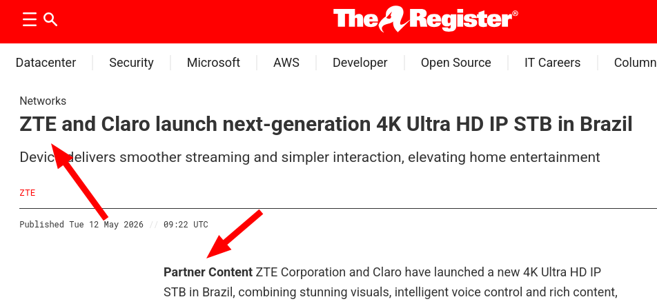 ZTE and Claro launch next-generation 4K Ultra HD IP STB in Brazil