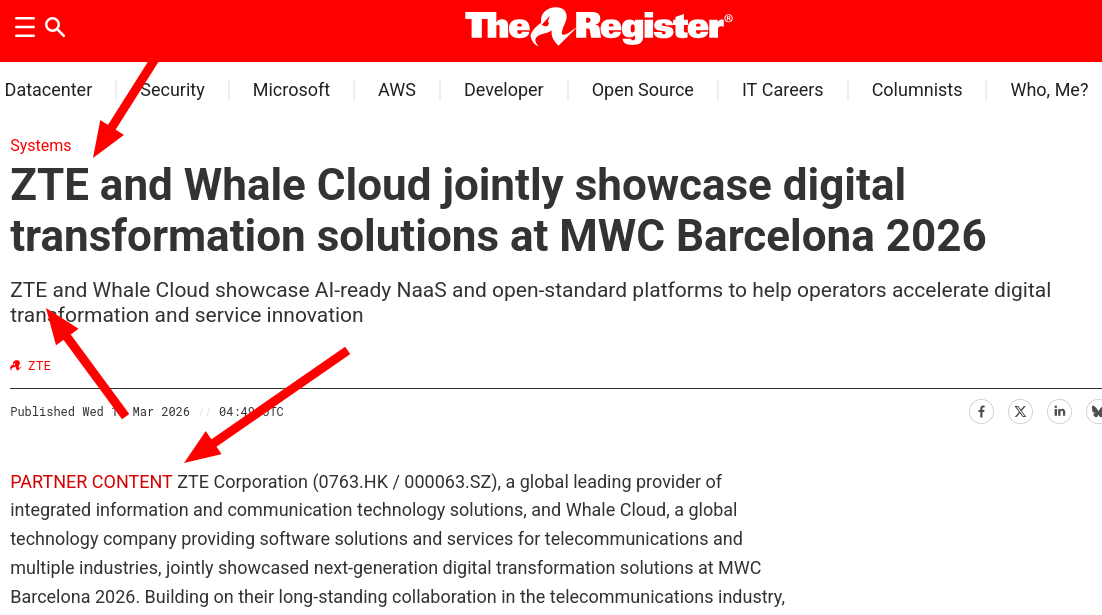 ZTE and Whale Cloud jointly showcase digital transformation solutions at MWC Barcelona 2026