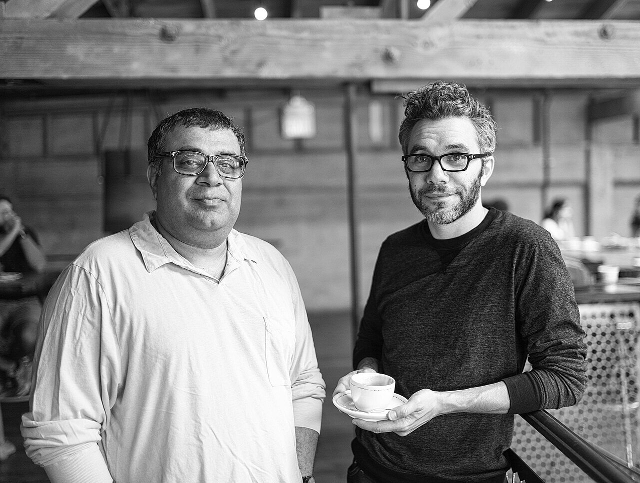 Malik with Nick Bilton in 2014