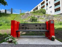 Navalny memorial bench set on fire