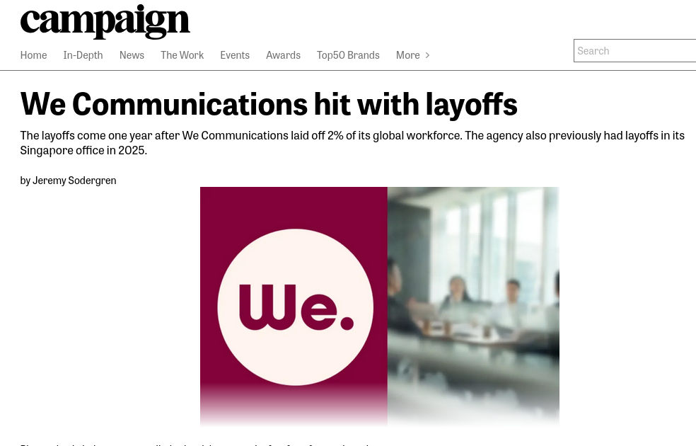 We Communications hit with layoffs