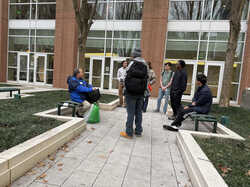 RMS spending some time with students on campus.