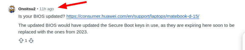  The updated BIOS would have updated the Secure Boot keys in use, as they are expiring here soon to be replaced with the ones from 2023.