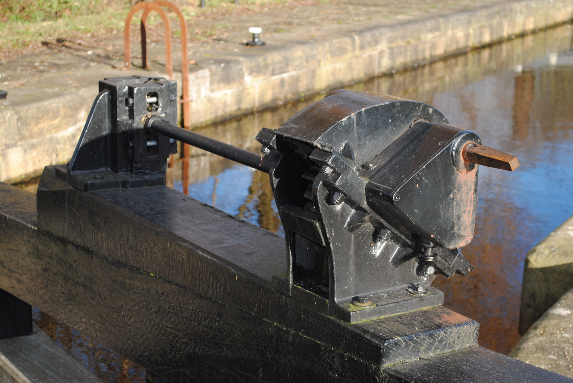 A lock mechanism on a canal in Manchester
