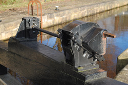 A lock mechanism on a canal in Manchester