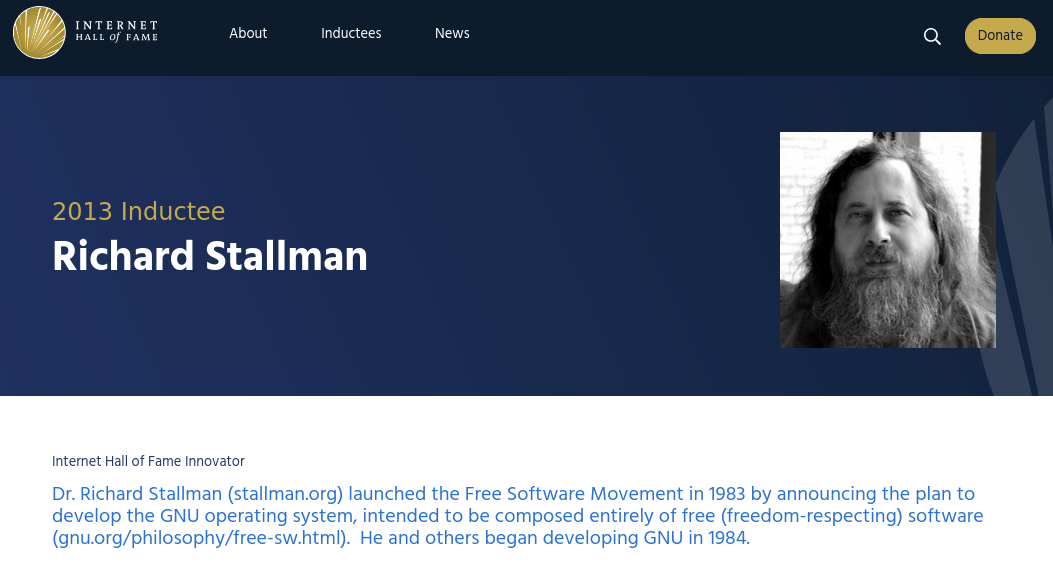 Richard Stallman award