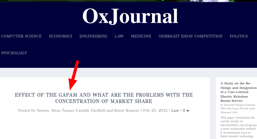 Effect of the GAFAM and What Are the Problems with the Concentration of Market Share