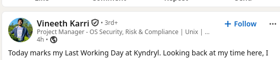 Today marks my Last Working Day at Kyndryl. Looking back at my time here