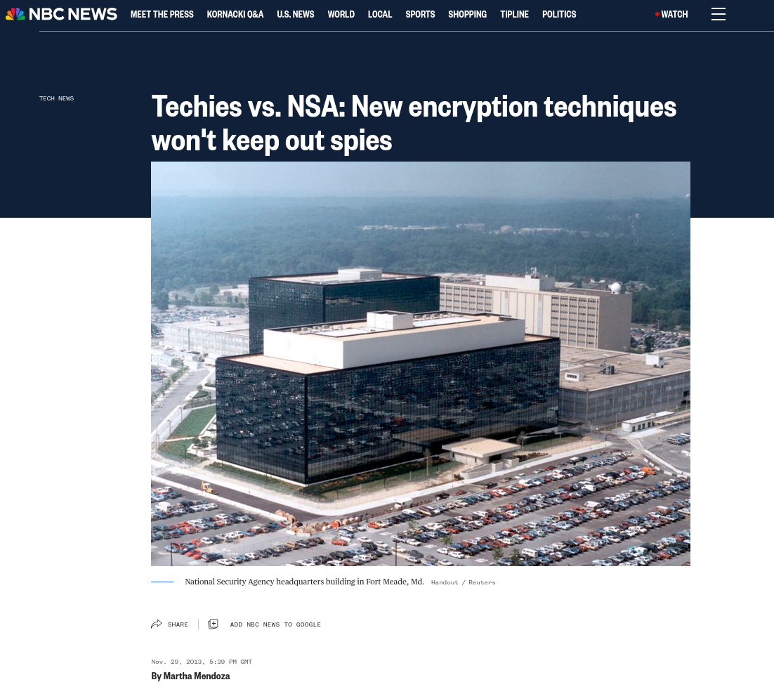 Techies vs. NSA: New encryption techniques won't keep out spies 