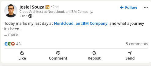 Today marks my last day at Nordcloud, an IBM Company, and what a journey it's been.