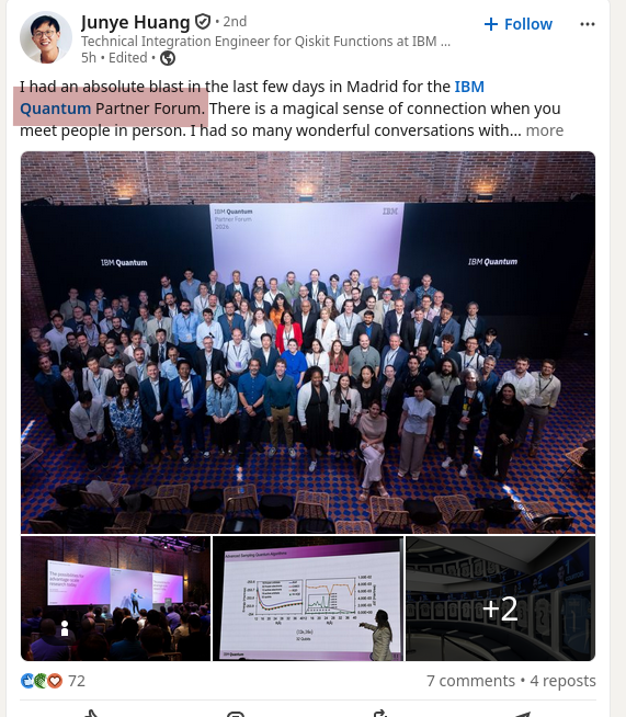 I had an absolute blast in the last few days in Madrid for the IBM Quantum Partner Forum.
