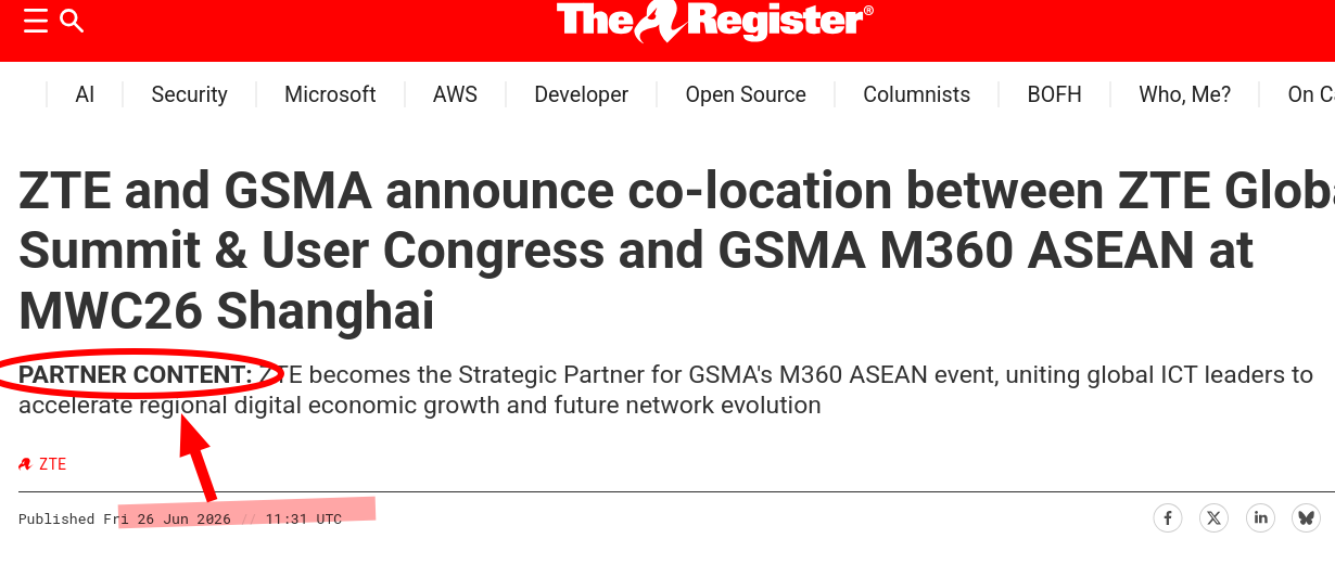 ZTE and GSMA announce co-location between ZTE Global Summit and User Congress and GSMA M360 ASEAN at MWC26 Shanghai