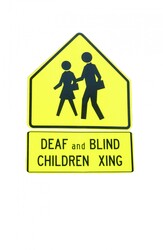 Deaf and Blind children crossing sign