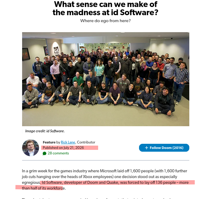 What sense can we make of the madness at id Software?
