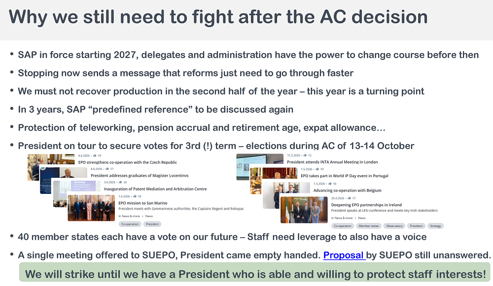 EGM slide actions