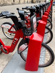 Electric Bicycles Parked
