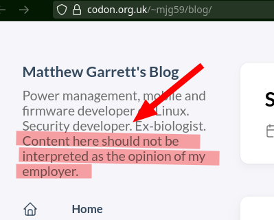 Power management, mobile and firmware developer on Linux. Security developer. Ex-biologist. Content here should not be interpreted as the opinion of my employer.