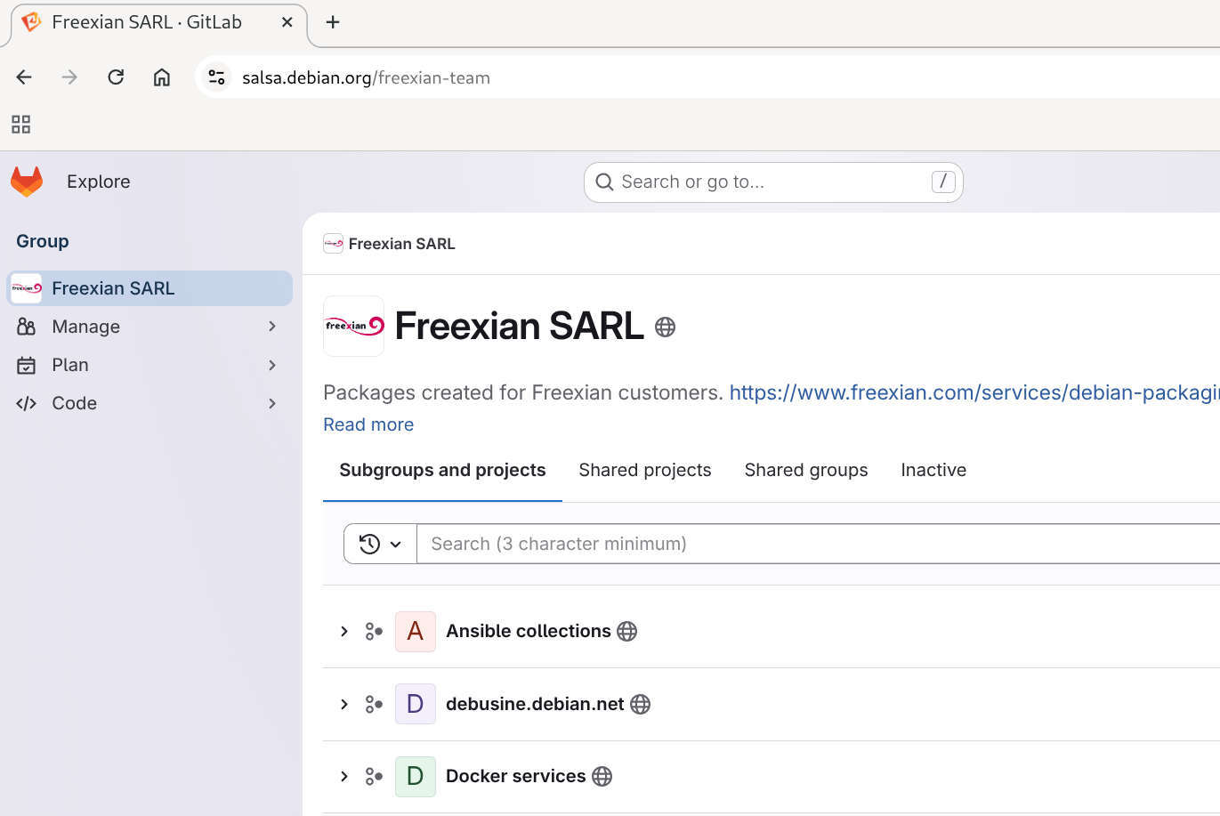 Freexian SARL, Salsa, Debian