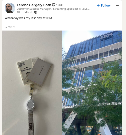 Yesterday was my last day at IBM.