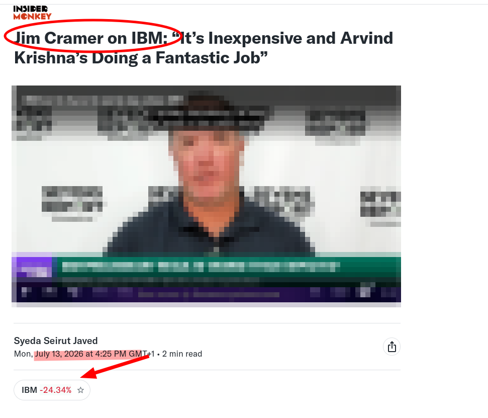 Jim Cramer on IBM: “It’s Inexpensive and Arvind Krishna’s Doing a Fantastic Job”