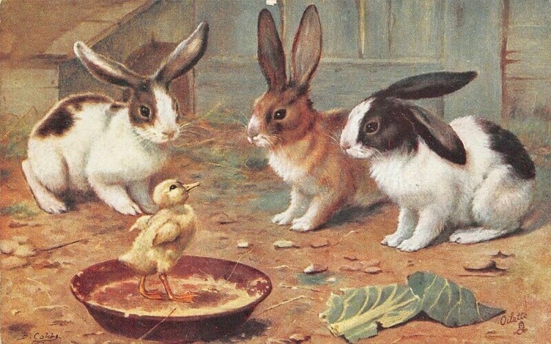 Little Chicken and The Bunnies Artist B. Cobbs Year ca 1908 Public Domain