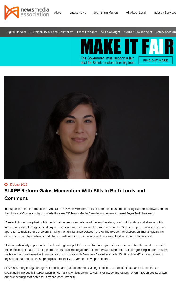 SLAPP Reform Gains Momentum With Bills In Both Lords and Commons