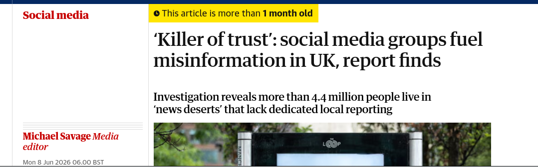 ‘Killer of trust’: social media groups fuel misinformation in UK, report finds