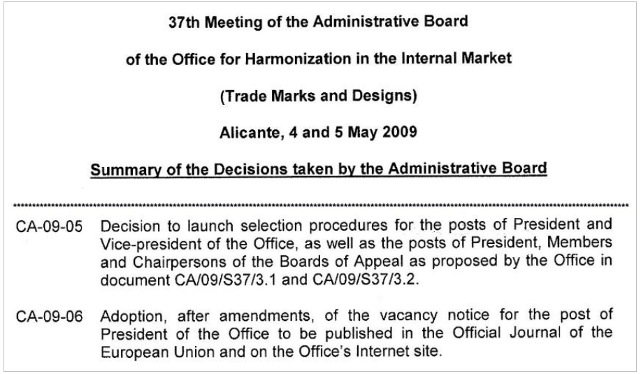 vacancy notice for the post of President