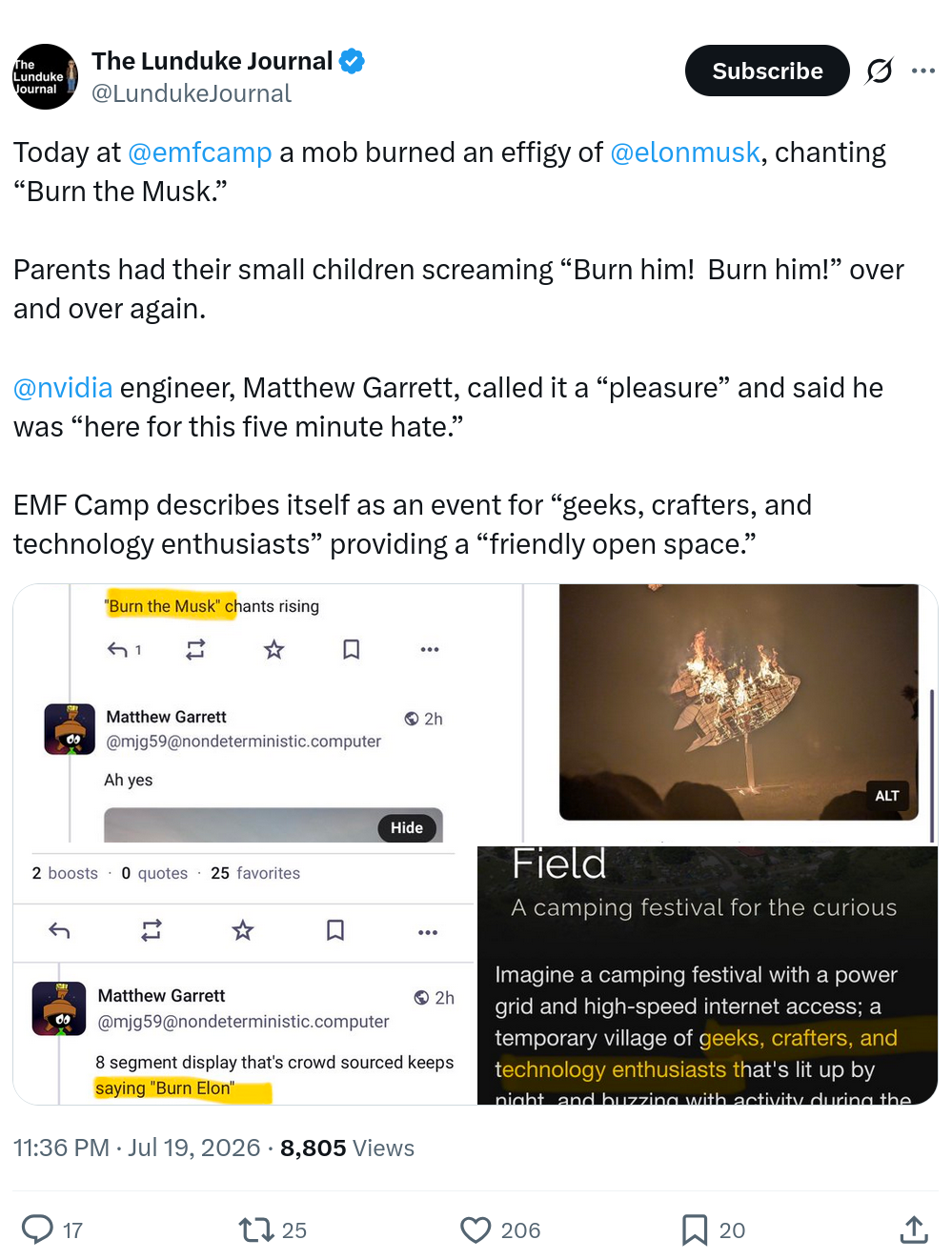 EMF Camp describes itself as an event for “geeks, crafters, and technology enthusiasts” providing a “friendly open space.”