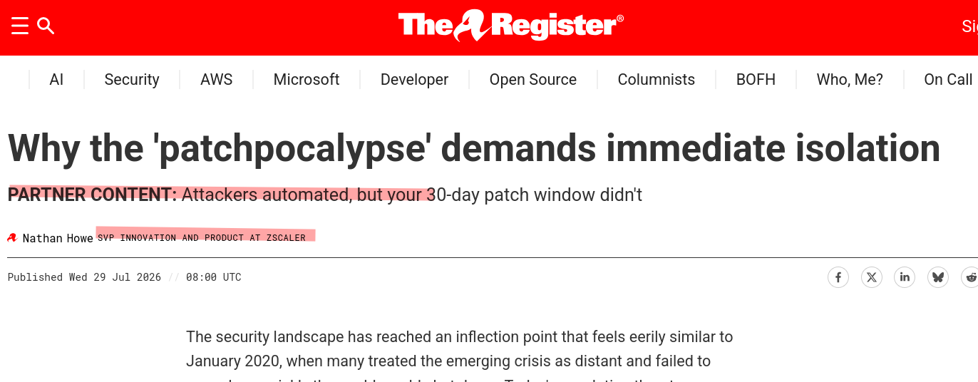 Why the 'patchpocalypse' demands immediate isolation
