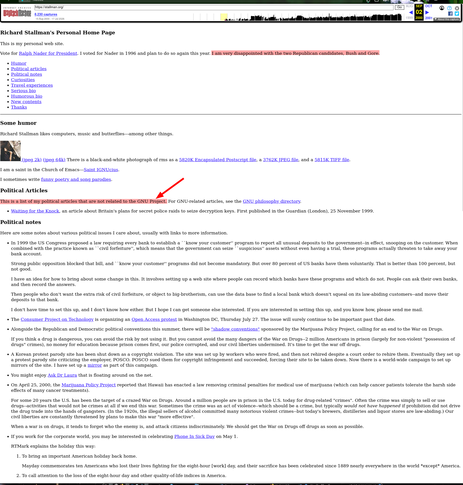Richard Stallman's Personal Home Page