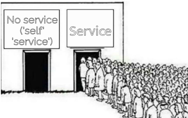 No service ('self' 'service') vs Service