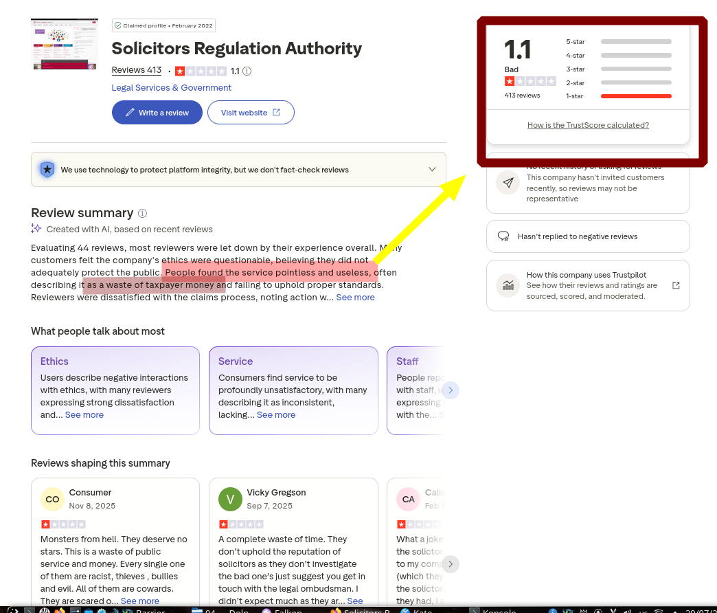 Solicitors Regulation Authority reviews
