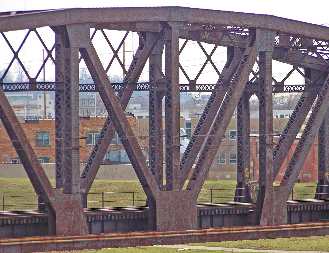 A train trestle over the Great Miami River in Dayton, Ohio