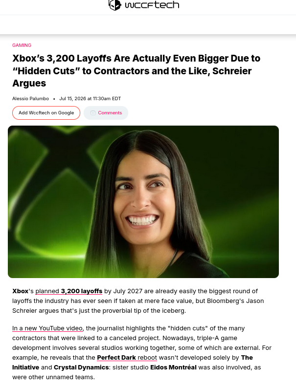 Xbox’s 3,200 Layoffs Are Actually Even Bigger Due to “Hidden Cuts” to Contractors and the Like, Schreier Argues