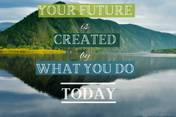Your Future is Created by What You Do Today typography quotation inspiration